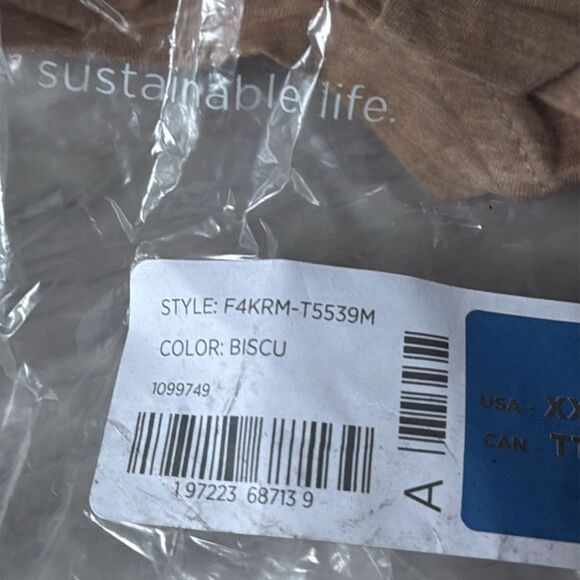 Eileen Fisher Mélange Fine Organic Cotton Jersey LongSlv T Color Biscuit XXS NWT - Picture 8 of 8